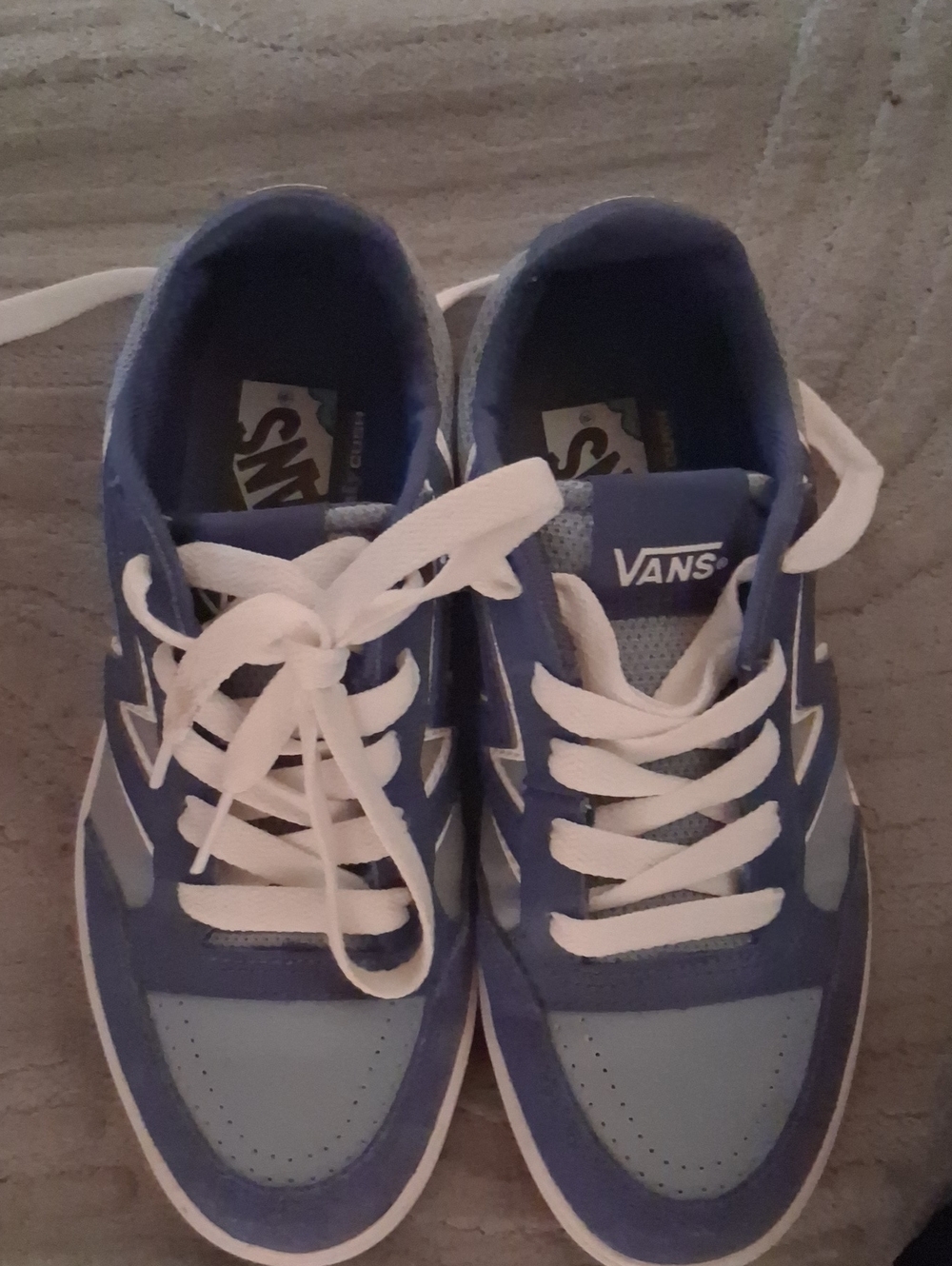 Vans Navy and Light Blue Lace-Up Sneakers